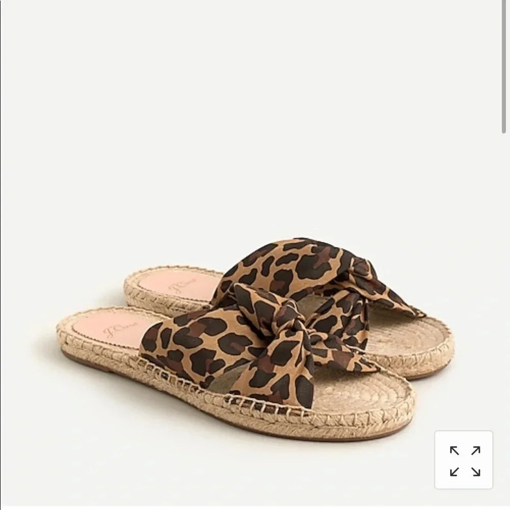 NIB J.CREW LEOPARD ESPADRILLE SLIDES